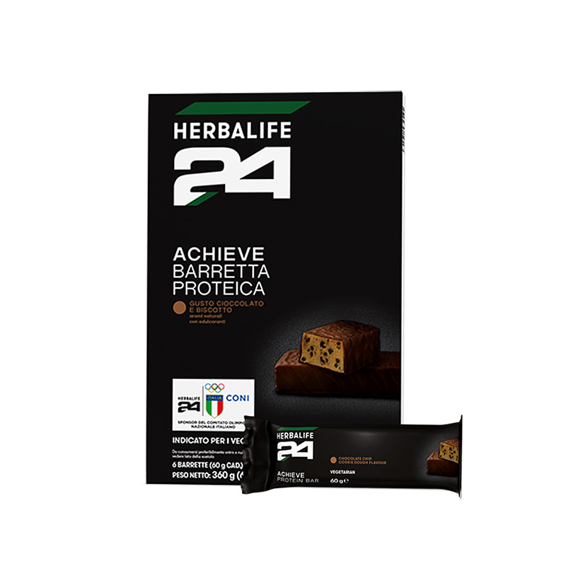 Barrette Proteiche H24 Achieve - Gusto cioccolato e biscotto SKU 149K